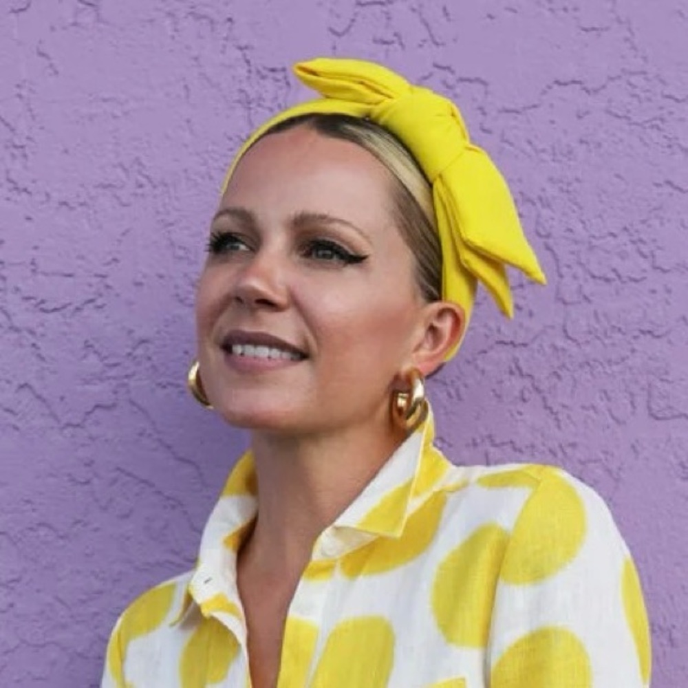 Atlantic Pacific x Lele Sadoughi Yellow Neoprene Holly Headband New
